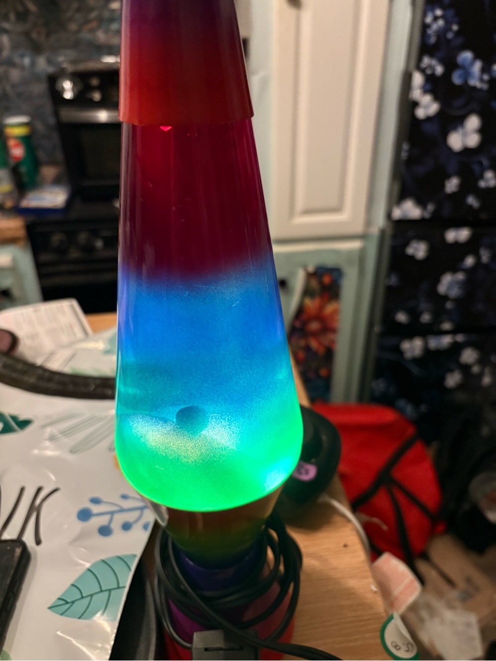 Source Unknown Red Blue Green Lava Lamp Accent